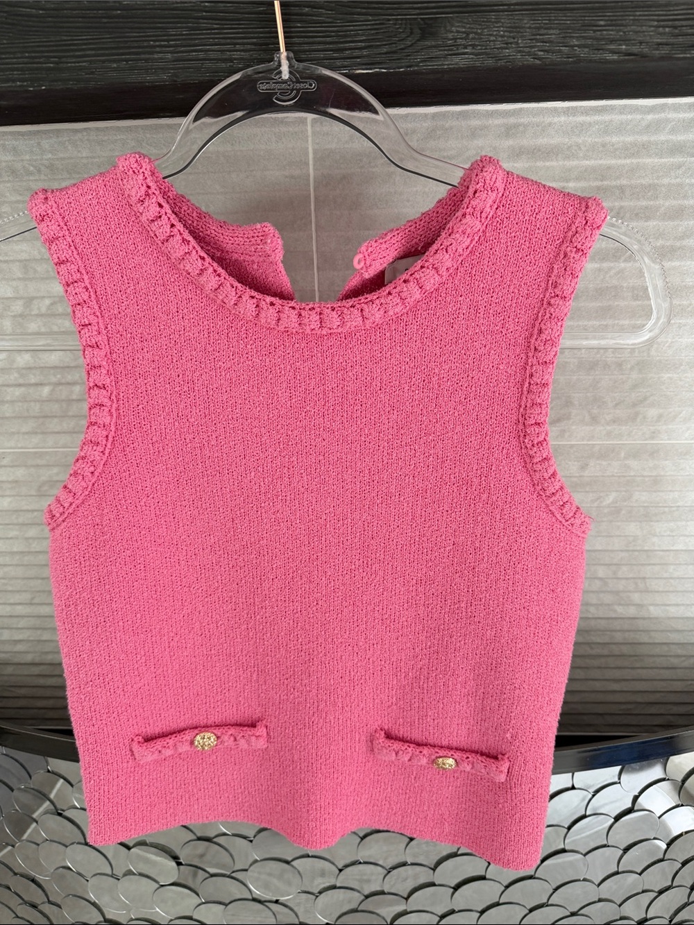 Endless Rose Pink Knit Sleeveless Sweater Vest